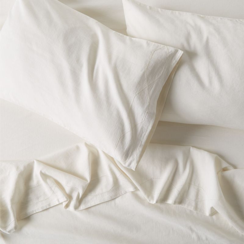 Jude Cotton Linen Queen Bed Sheet Set by Jake Arnold Crate & Barrel