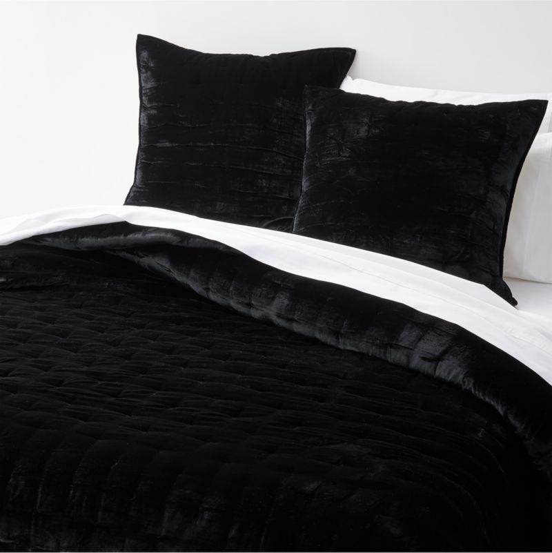 Juliet Black Velvet Quilts Crate & Barrel Canada