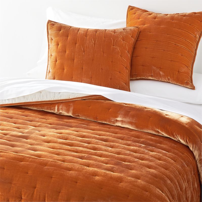 Juliet Desert Velvet King Quilt + Reviews Crate & Barrel