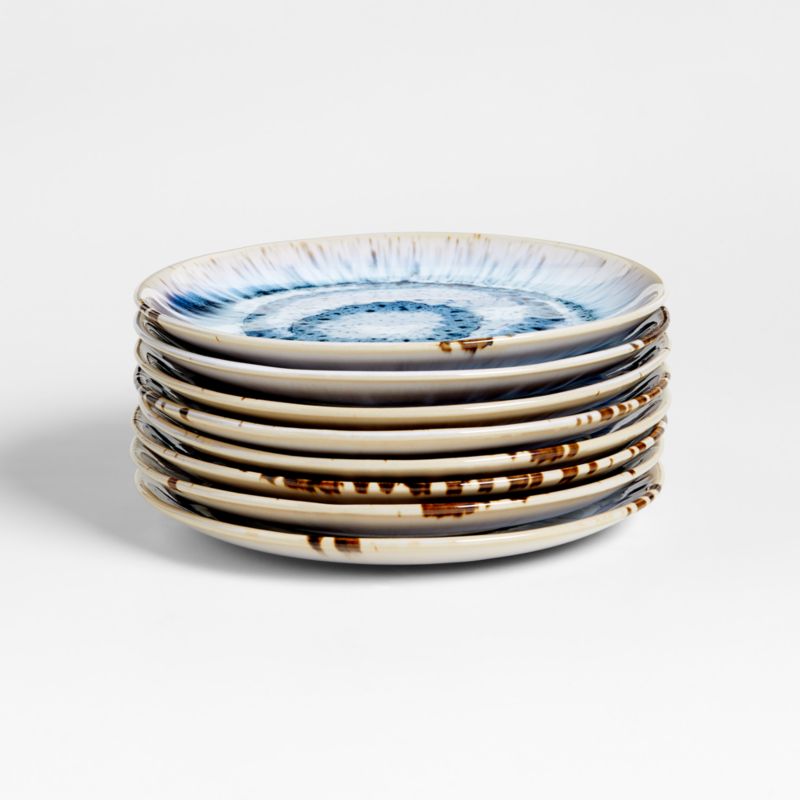 Julo Blue Salad Plates, Set of 8 + Reviews Crate & Barrel