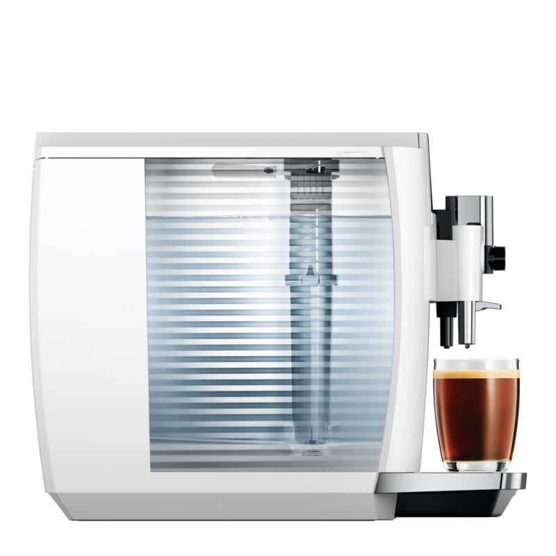 JURA E8 Automatic Espresso Machine in Piano White + Reviews Crate