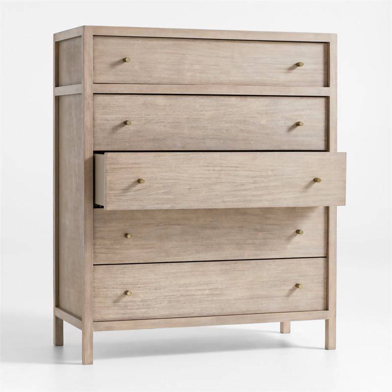 Keane Weathered Natural Wood 5Drawer Chest + Reviews Crate & Barrel