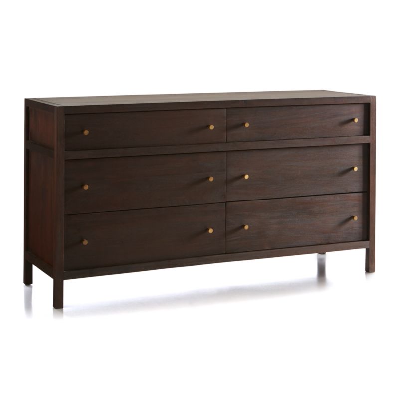 Keane Espresso Wood 6Drawer Dresser + Reviews Crate & Barrel