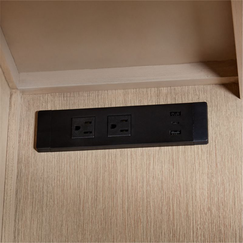 Keane 65" Weathered Natural Wood Desk with Outlets + Reviews Crate