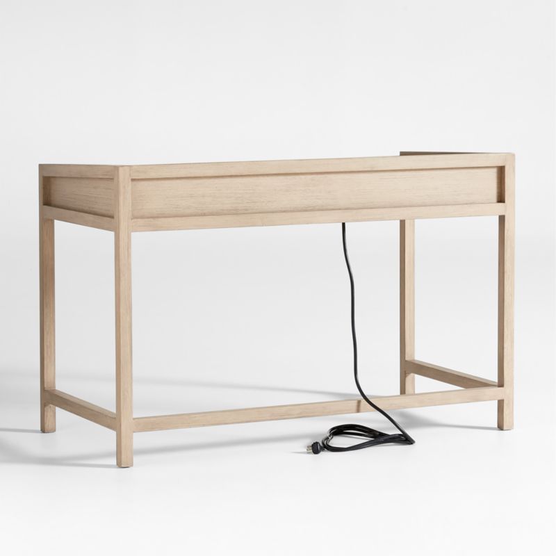 Keane 48" Weathered Natural Wood Desk with Outlets + Reviews Crate