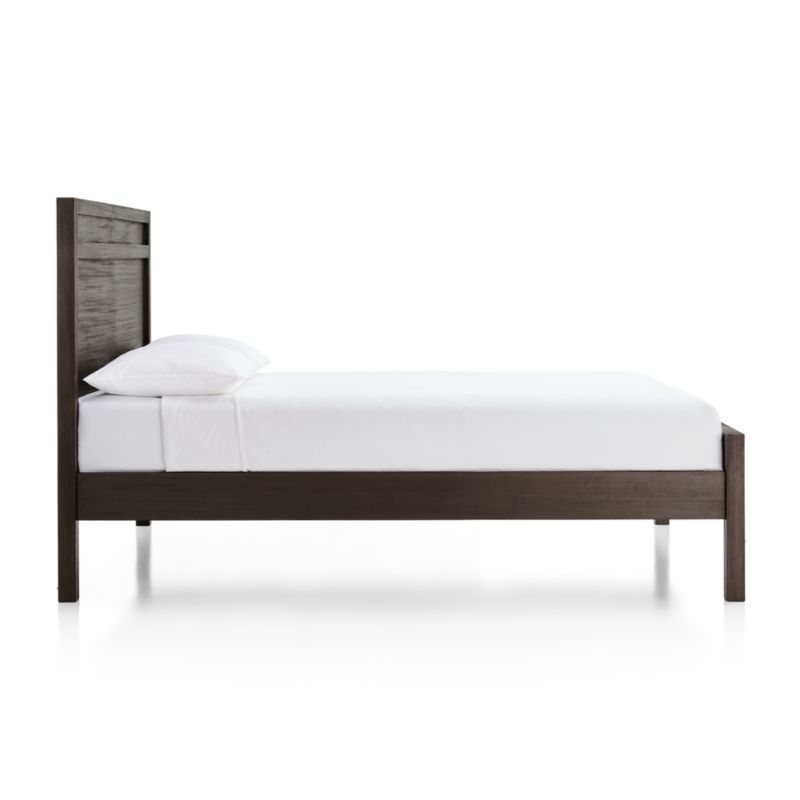 Keane Espresso Wood Queen Bed + Reviews Crate & Barrel