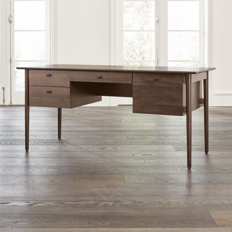 Kendall Cocoa Desk + Reviews Crate & Barrel