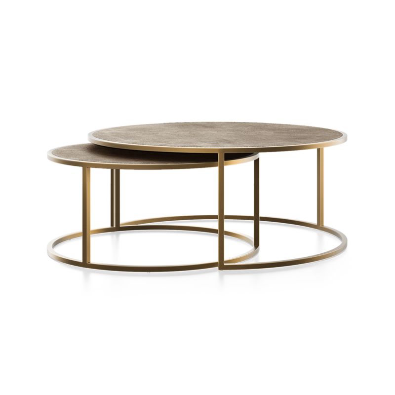 Keya Antique Brass Nesting Coffee Tables Crate & Barrel Canada