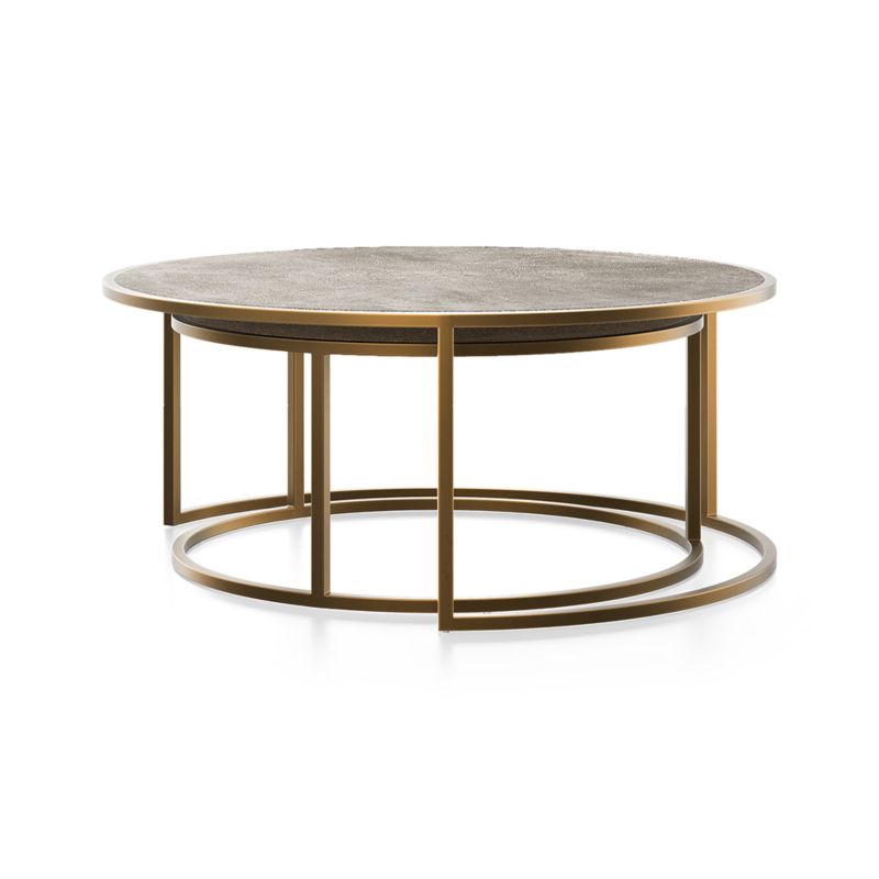Keya Antique Brass Nesting Coffee Tables Crate & Barrel