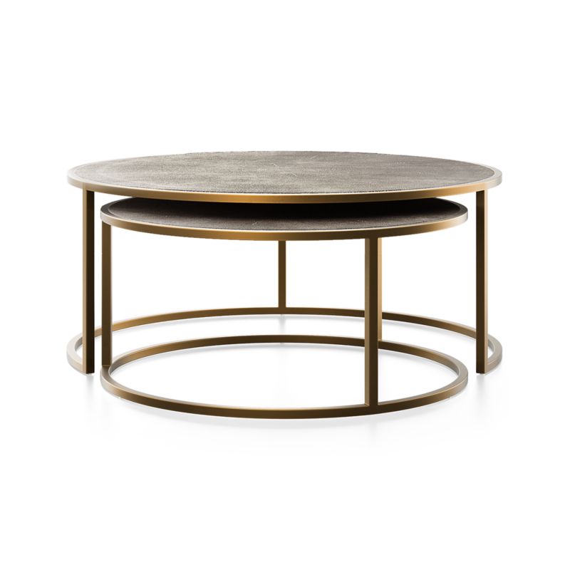 Keya Antique Brass Nesting Coffee Tables Crate & Barrel