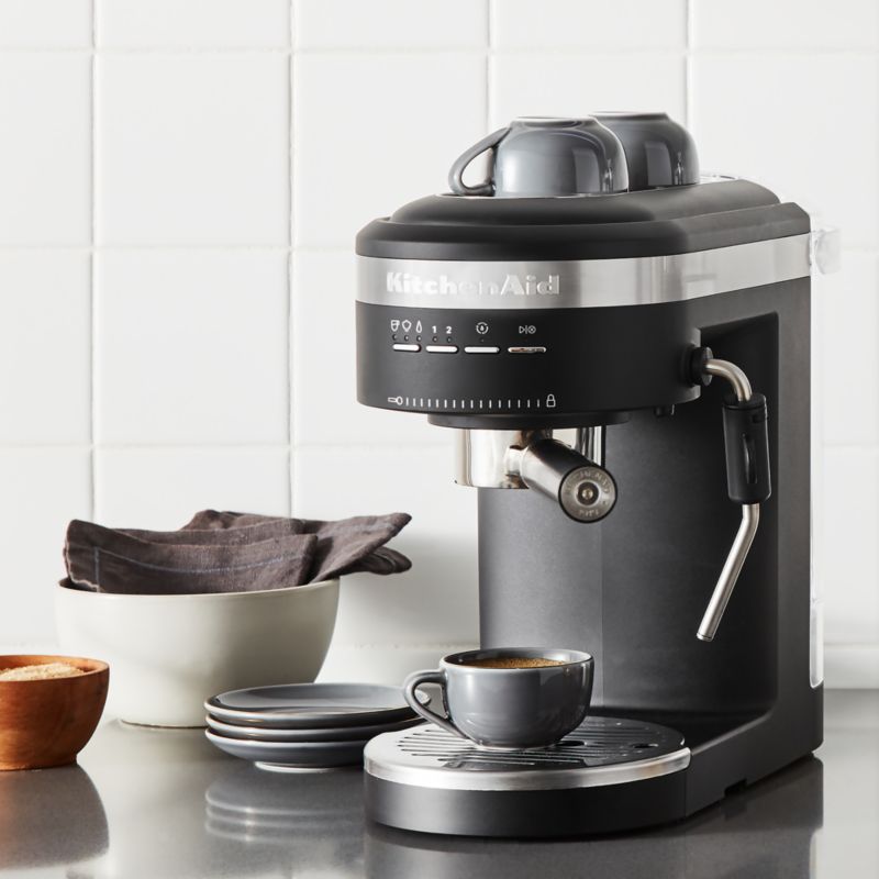 KitchenAid Matte Black SemiAutomatic Espresso Machine Maker + Reviews Crate & Barrel Canada