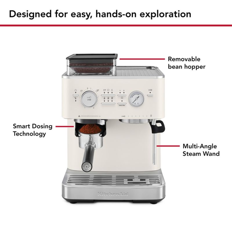 KitchenAid Semi-Automatic Espresso Machine in Porcelain White + Reviews