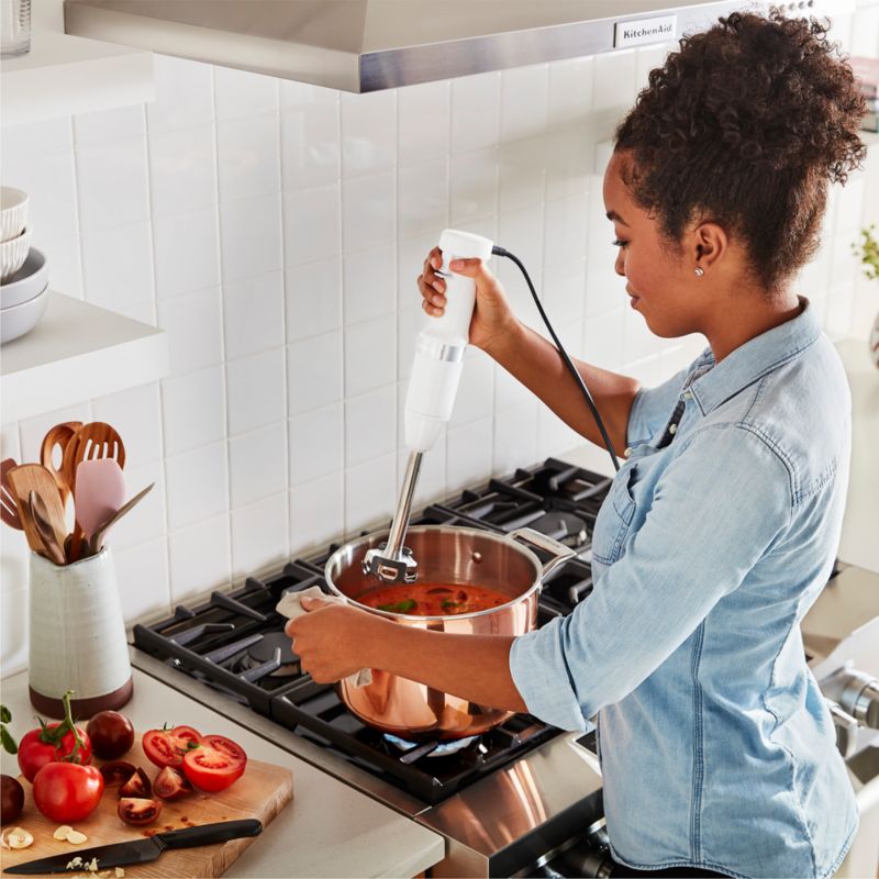 KitchenAid White Variable Speed Corded Hand Immersion Blender + Reviews