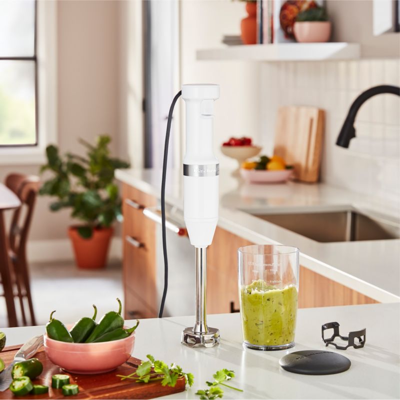 KitchenAid White Variable Speed Corded Hand Immersion Blender + Reviews