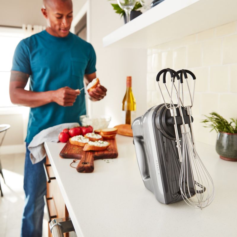 KitchenAid 6Speed Contour Silver Electric Hand Mixer with Flex Edge