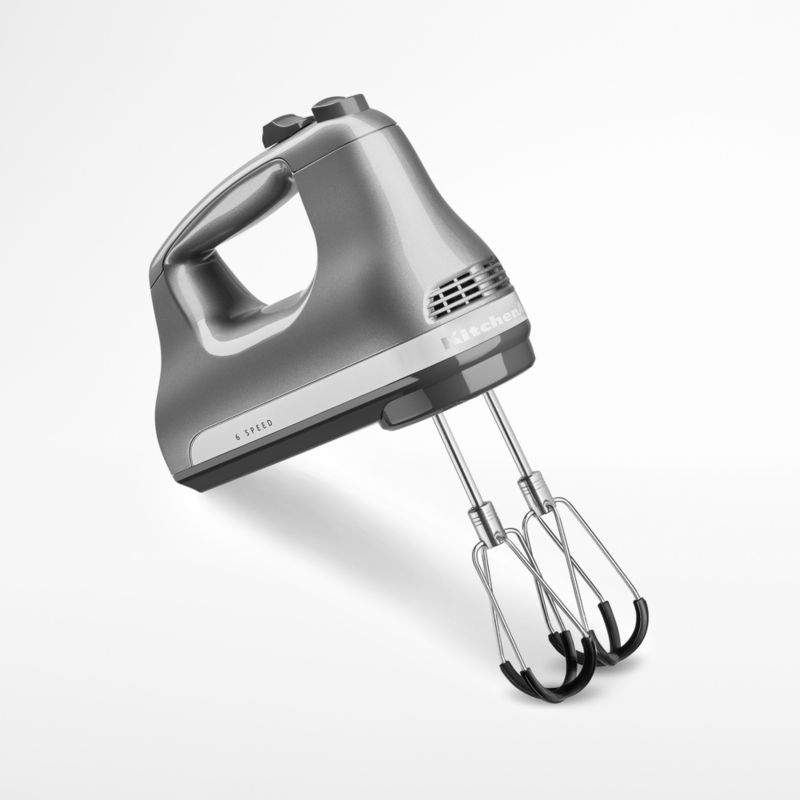 KitchenAid 6Speed Contour Silver Electric Hand Mixer with Flex Edge