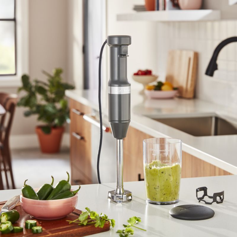 KitchenAid Matte Grey Variable Speed Corded Hand Immersion Blender