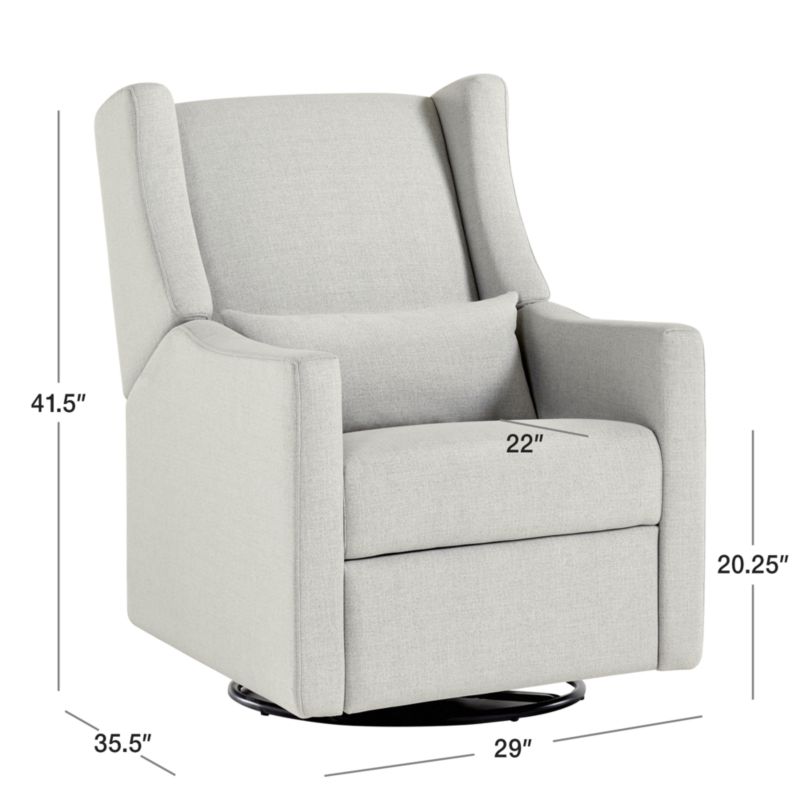 Babyletto Kiwi Grey Nursery Power Recliner in EcoPerformance Fabric