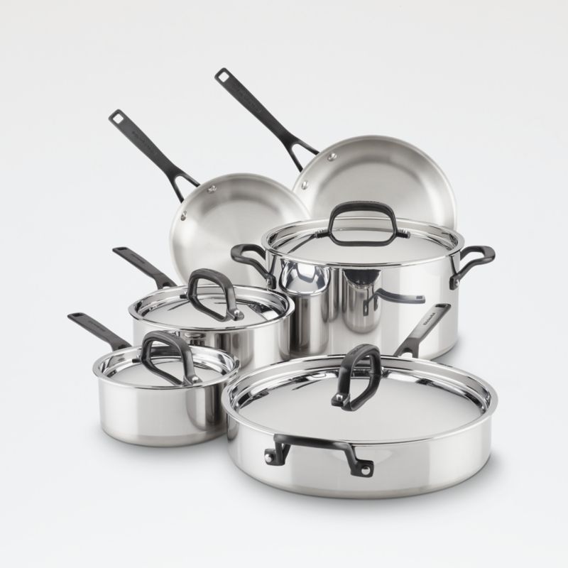 KitchenAid 10Piece 5Ply Clad Stainless Steel Cookware Set + Reviews