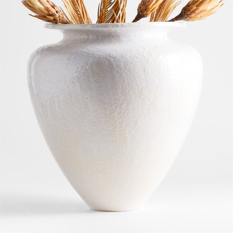 Kyoto White Ceramic Vase 16" + Reviews Crate & Barrel