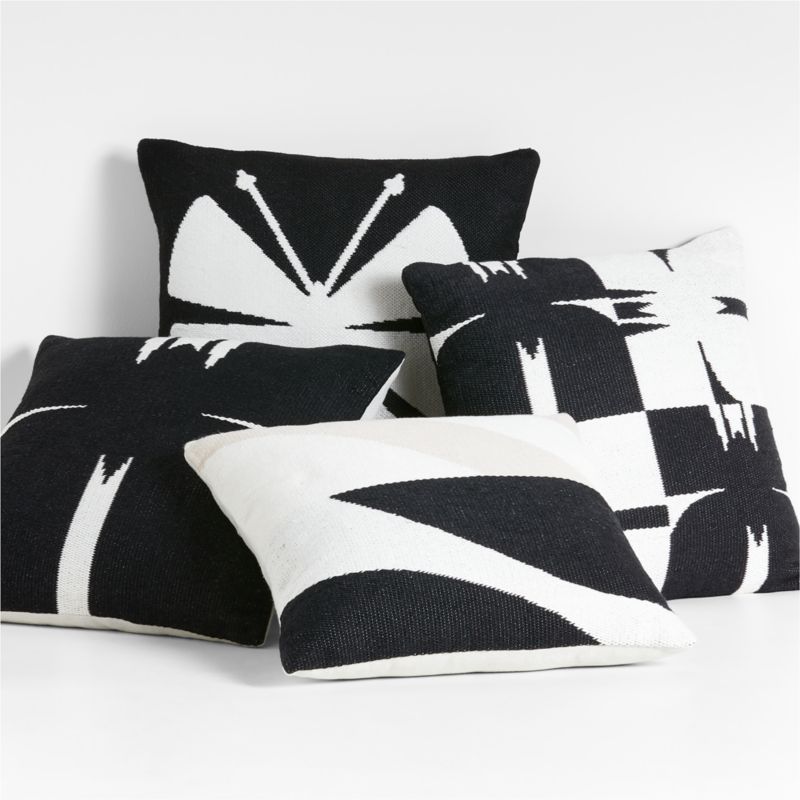 Sentry Medley 20"x20" Black Outdoor Throw Pillow by Lucia Eames