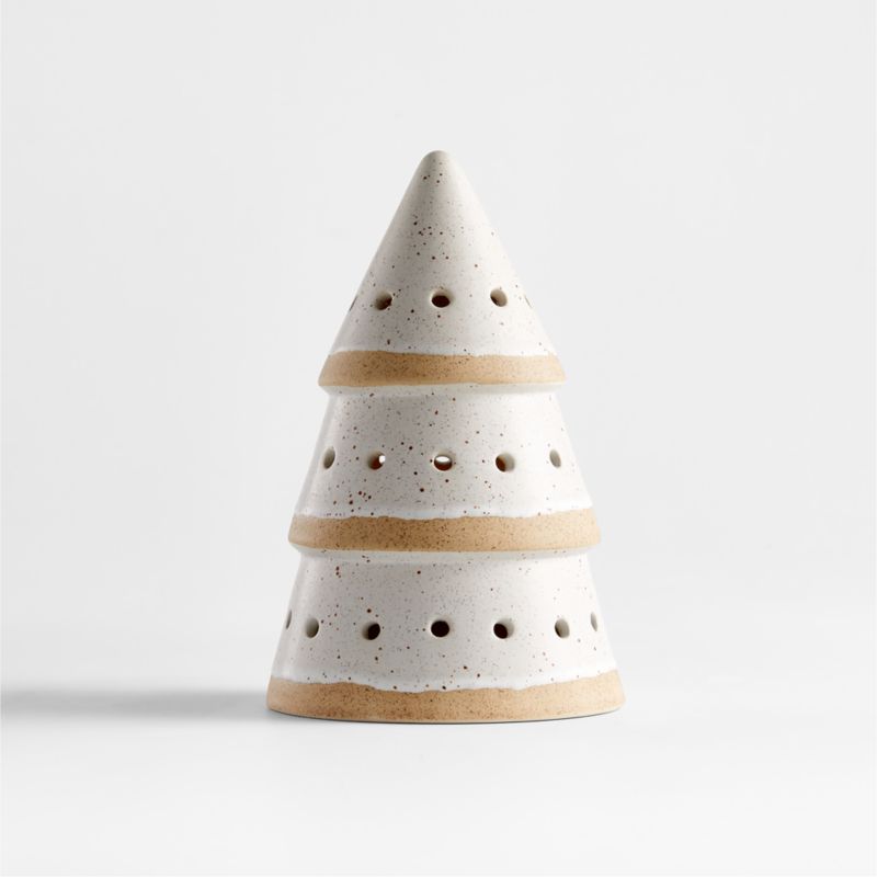 LED 8" White Ceramic Christmas Tree + Reviews Crate & Barrel