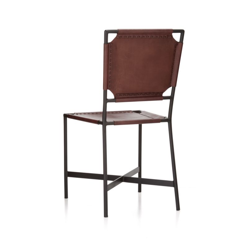 Laredo Brown Leather Dining Chair + Reviews Crate & Barrel Canada