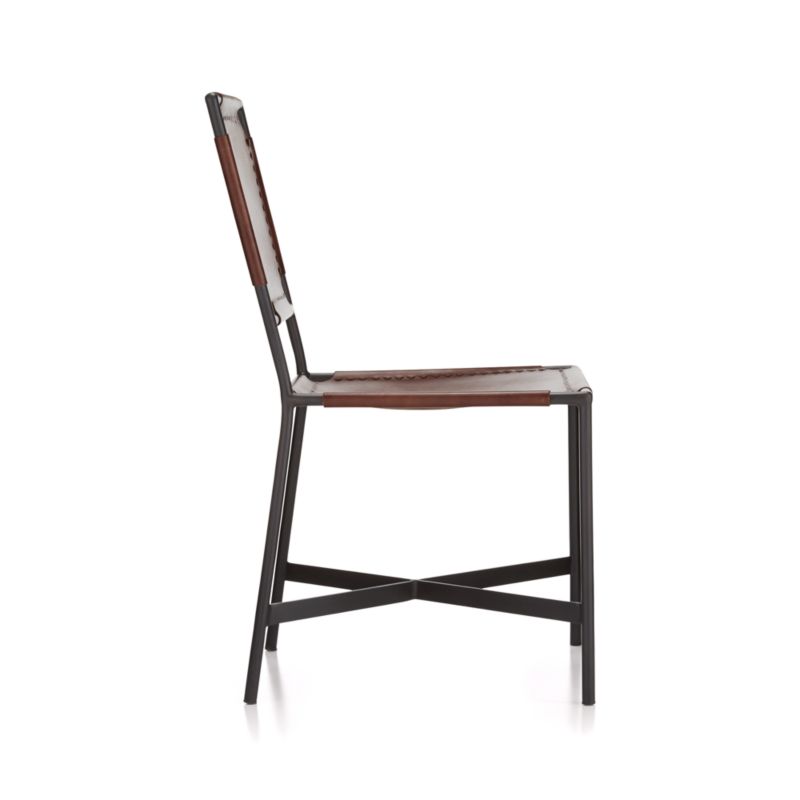 Laredo Brown Leather Dining Chair + Reviews Crate & Barrel
