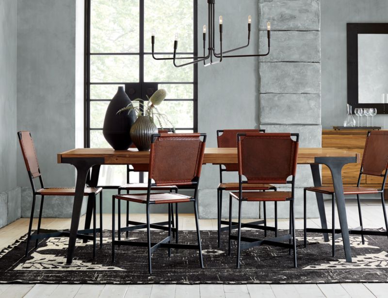 Laredo Brown Leather Dining Chair + Reviews Crate & Barrel