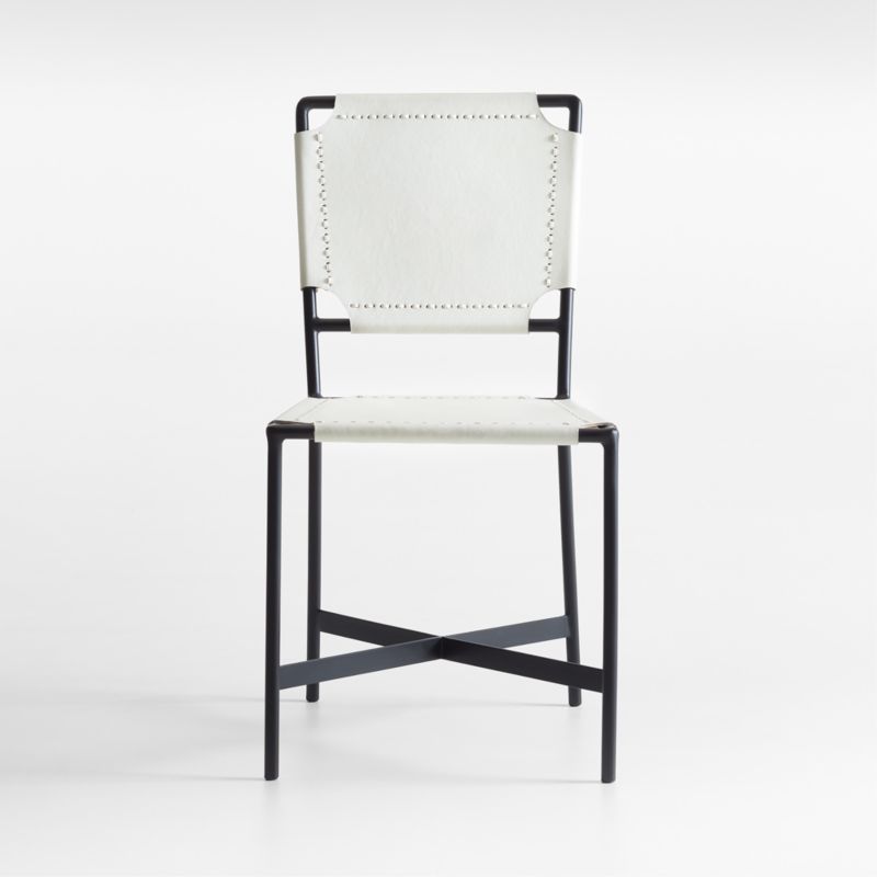 Laredo White Leather Dining Chair Crate & Barrel Canada