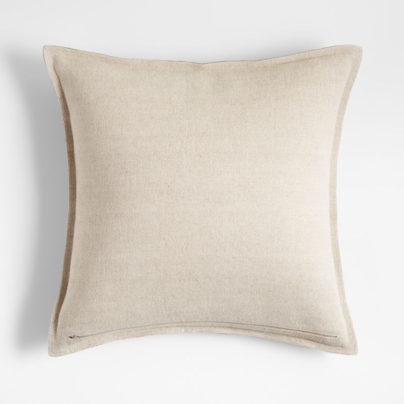 Sage 20"x20" Organic Laundered Linen Throw Pillow with Feather Insert