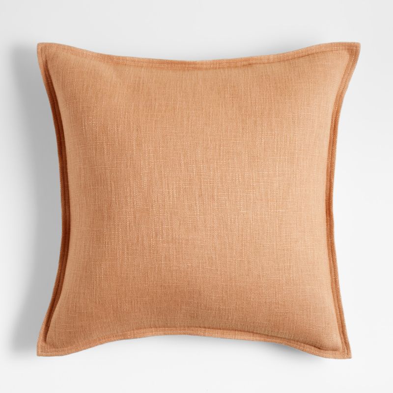 Terracotta 20" Laundered Linen Pillow with DownAlternative Insert