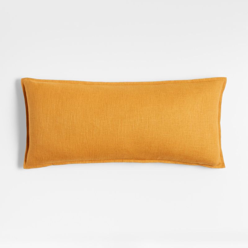 Amber 36"x16" Laundered Linen Decorative Throw Pillow Cover + Reviews