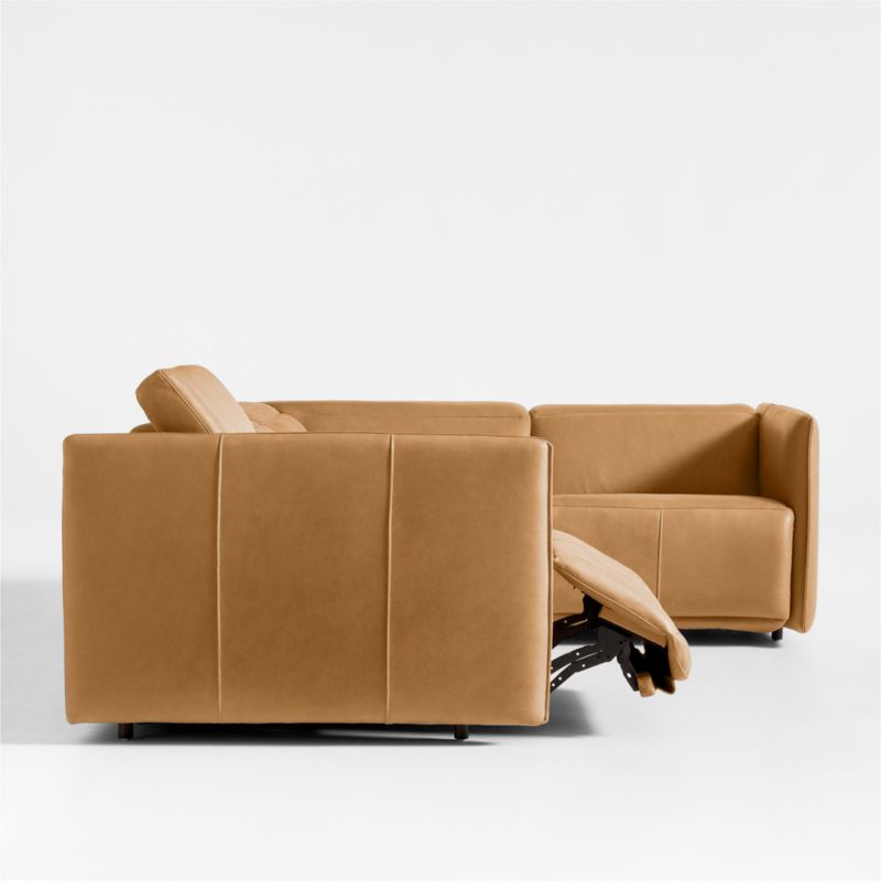 Leisure Power Recliner Leather 4Piece Sectional Sofa Crate & Barrel