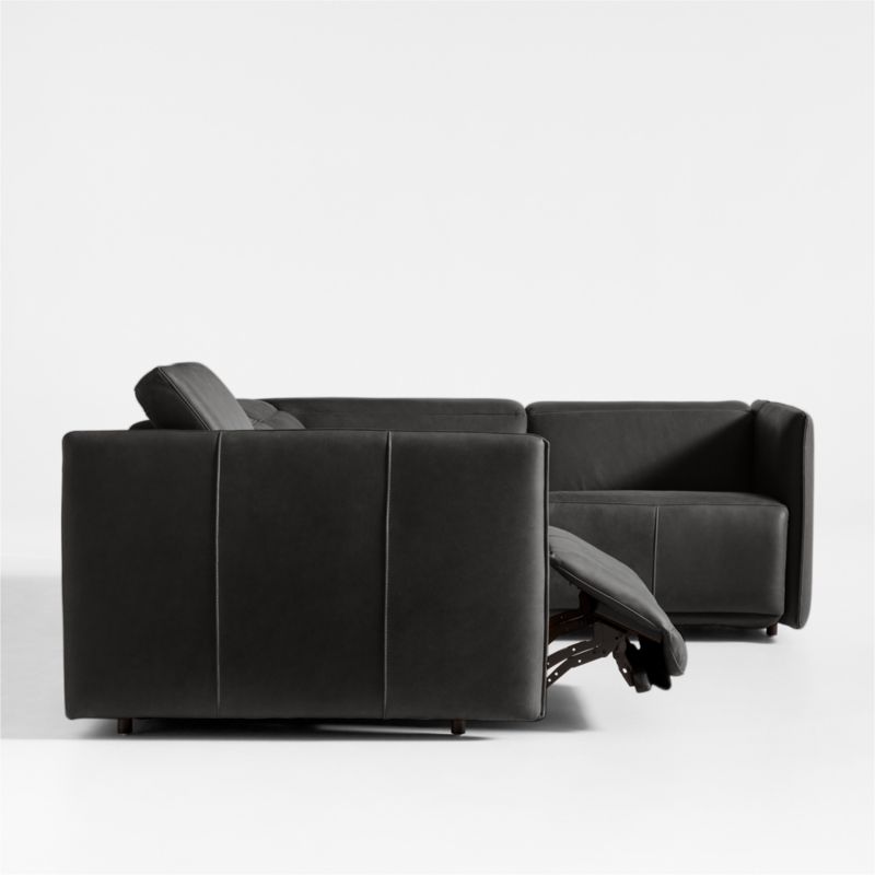 Leisure Power Recliner Leather 4Piece Sectional Sofa Crate & Barrel