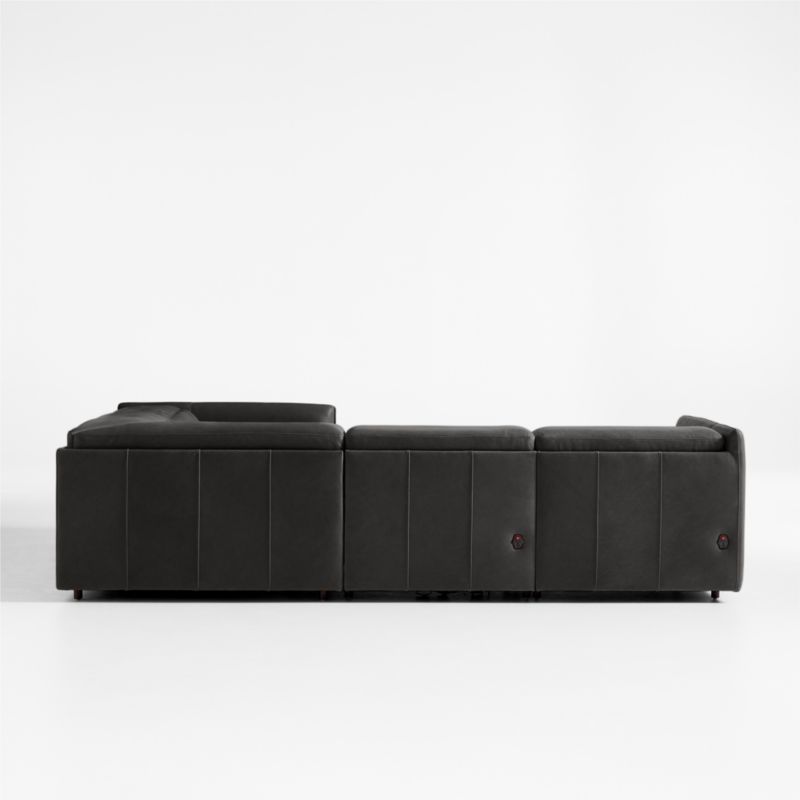 Leisure Power Recliner Leather 4Piece Sectional Sofa Crate & Barrel