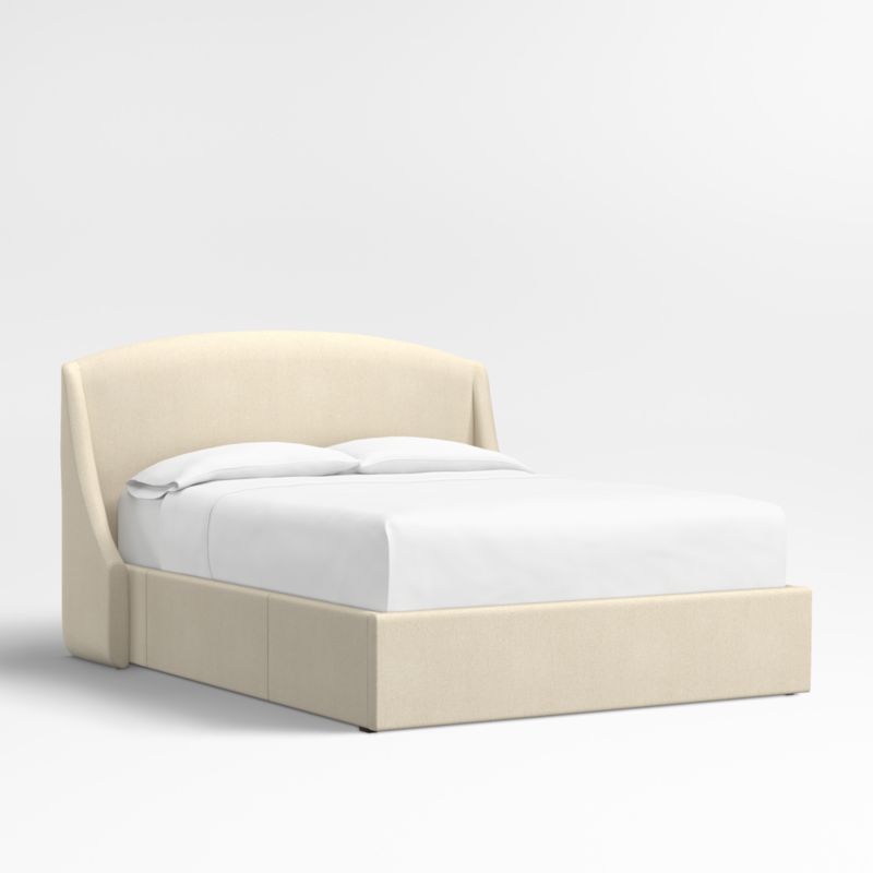 Lafayette 48" Boucle Ivory Upholstered Queen Headboard with Storage Bed