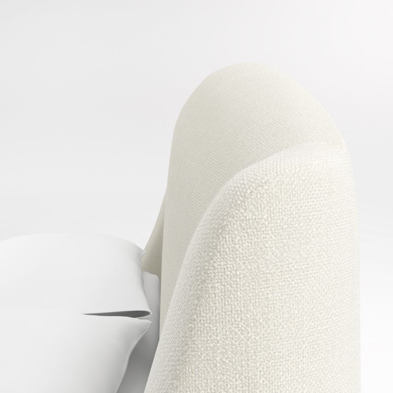 Lafayette 48" Ivory Queen Upholstered Headboard with Batten White Oak