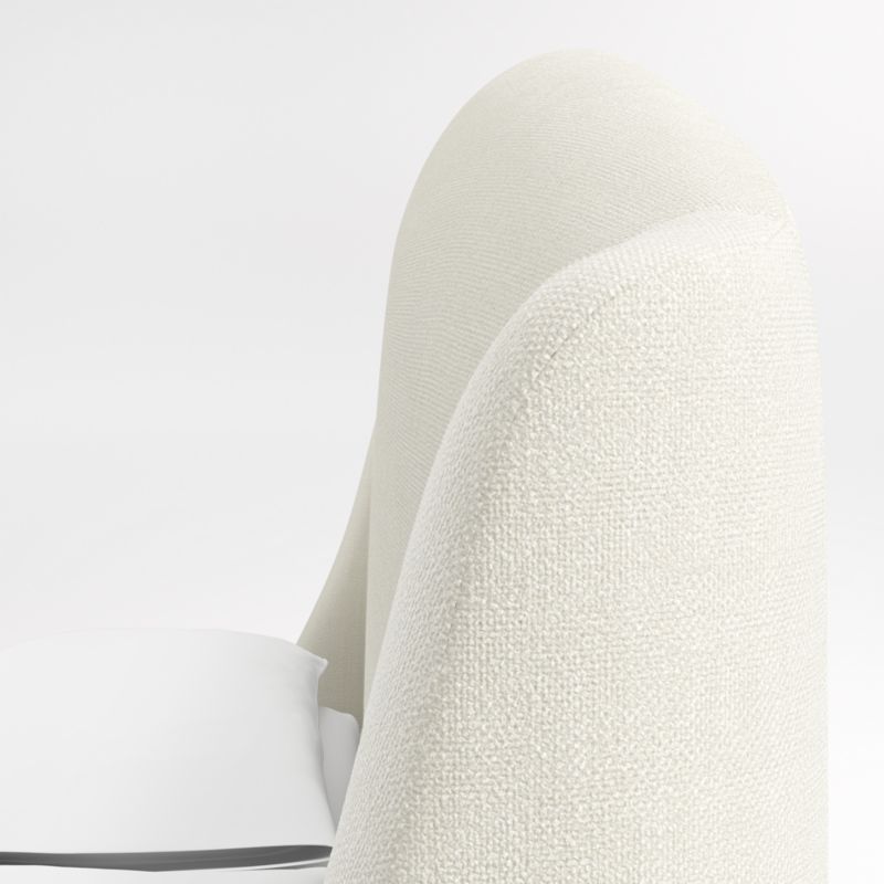 Lafayette 56" Ivory Queen Upholstered Headboard with Batten White Oak