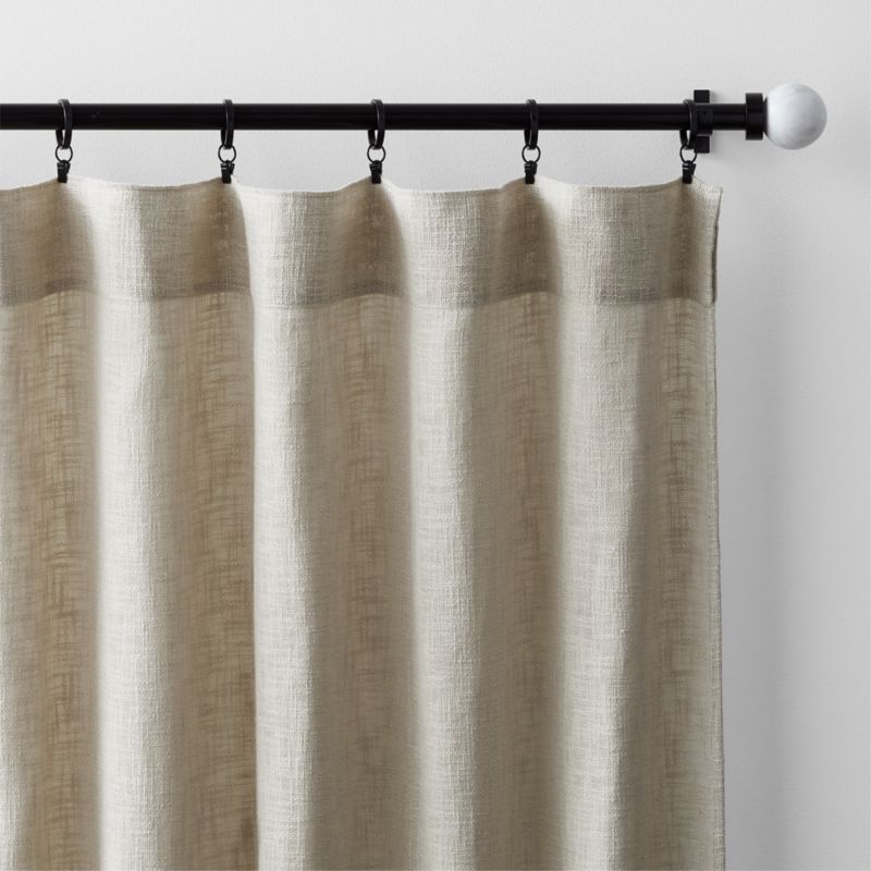 Lindstrom Warm Beige Organic Cotton Sheer Window Curtain Panel 52"x108