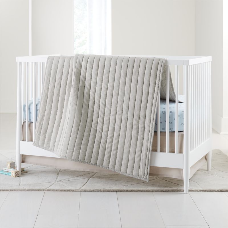 Grey Baby Crib Bedding Set Crate & Kids
