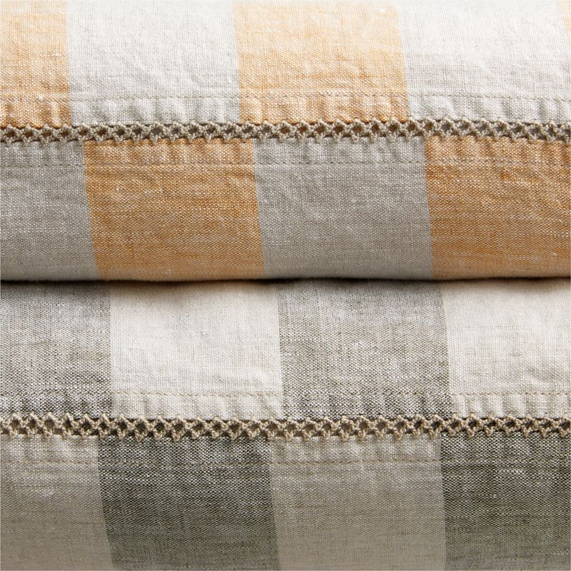 New Natural EUROPEAN FLAX certified Linen Cabana Stripe Arcadia Tan