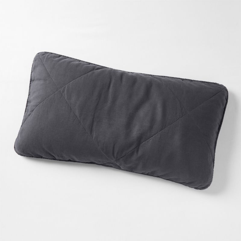 EUROPEAN FLAX Certified Linen Midnight Navy King Quilted Pillow Sham