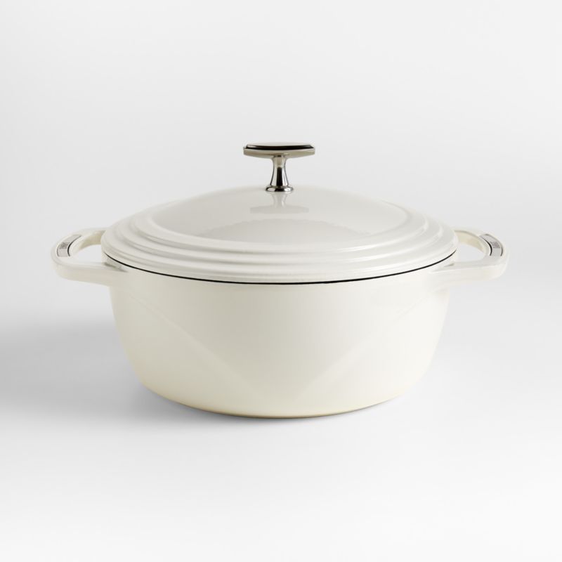Lodge USA Enamel 6Qt. Cast Iron Dutch Oven in Cloud White + Reviews
