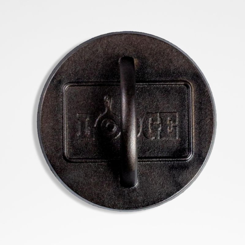 Lodge 6.25" Seasoned Cast Iron Burger Press + Reviews Crate & Barrel