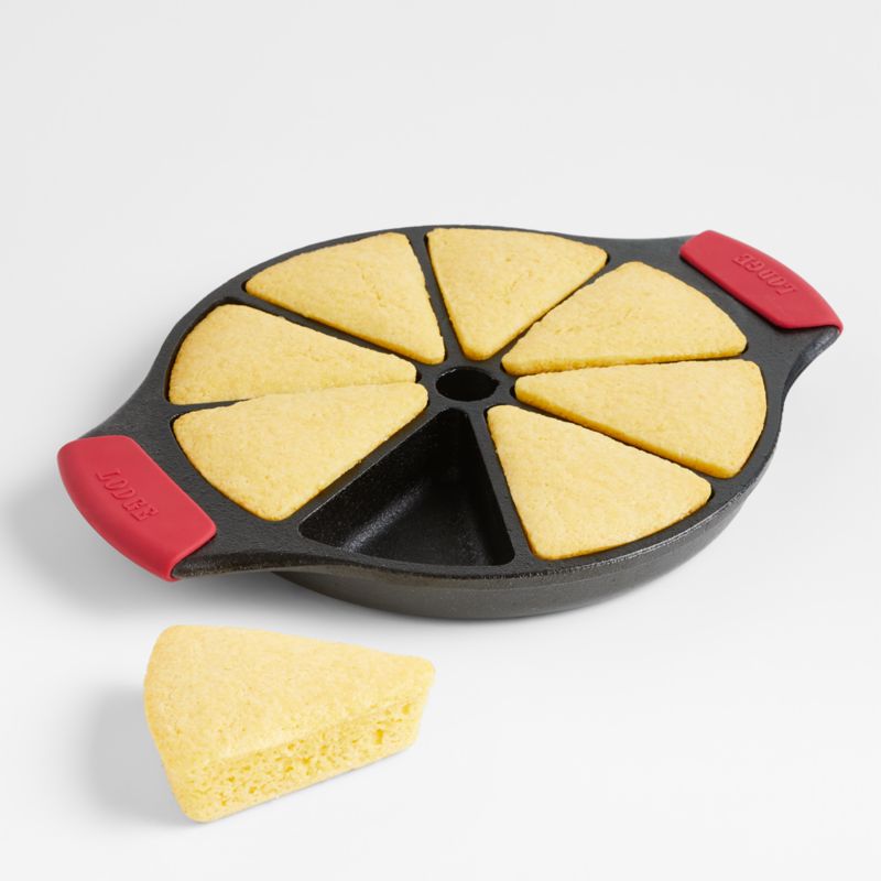 Lodge Cast Iron Wedge Pan with Silicone Grip + Reviews Crate & Barrel