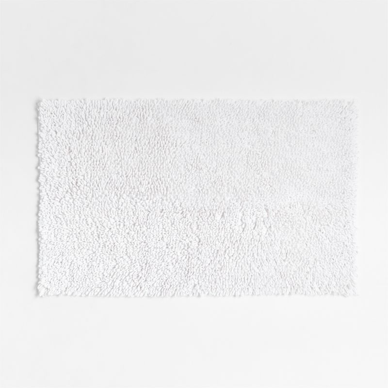 Loop Organic Cotton White Bath Mat + Reviews Crate & Barrel