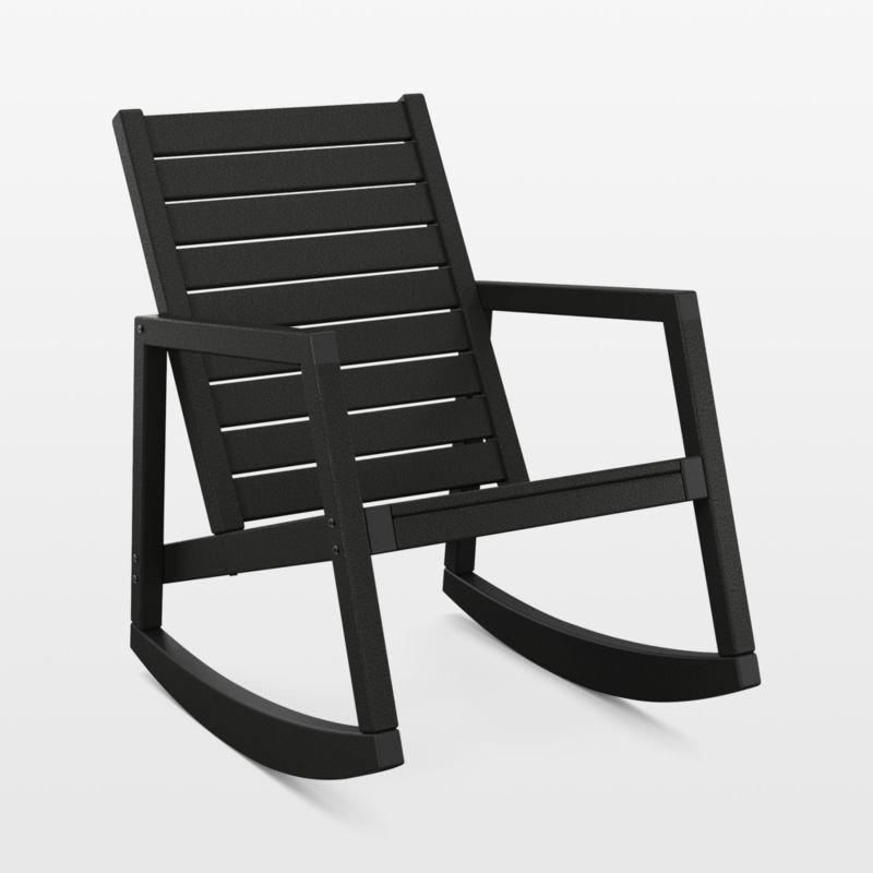 Loreto Black Outdoor Rocking Chair by POLYWOOD + Reviews Crate & Barrel