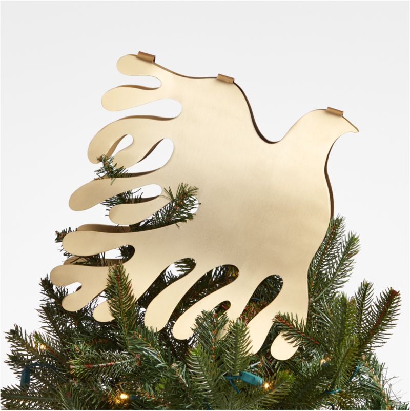 Soaring Dove Gold Christmas Tree Topper 10" + Reviews Crate & Barrel