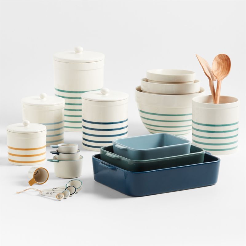 Maeve Striped Utensil Holder + Reviews Crate & Barrel